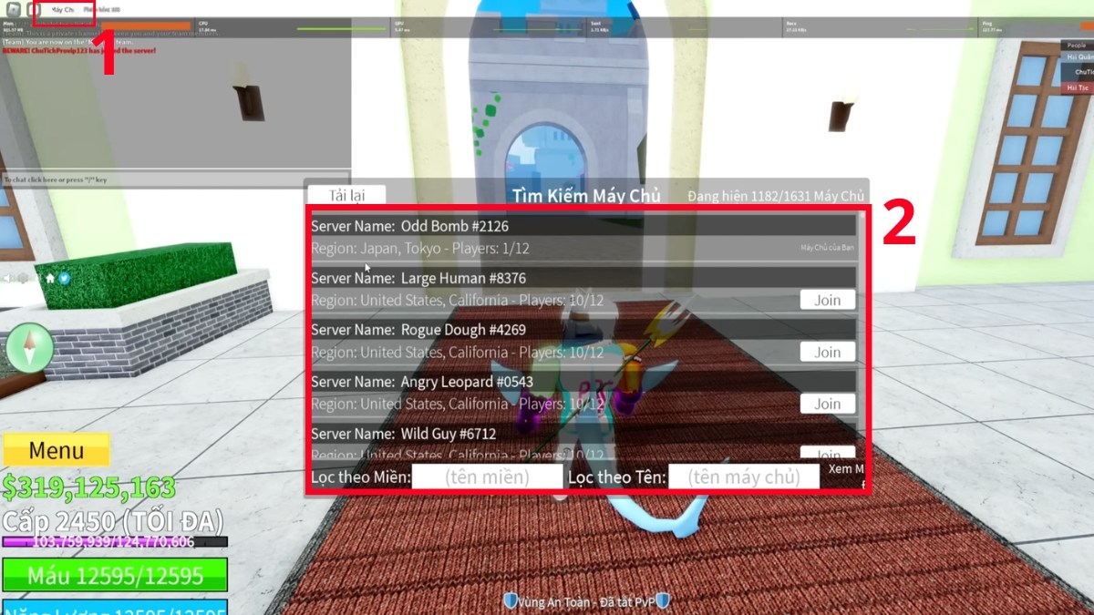 Cách nhận Event Blox Fruits đổi qua server khác