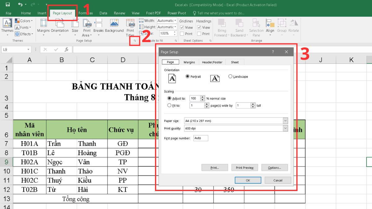 Cách khắc phục lỗi file Excel bị chia thành nhiều trang phần 4 bước 1