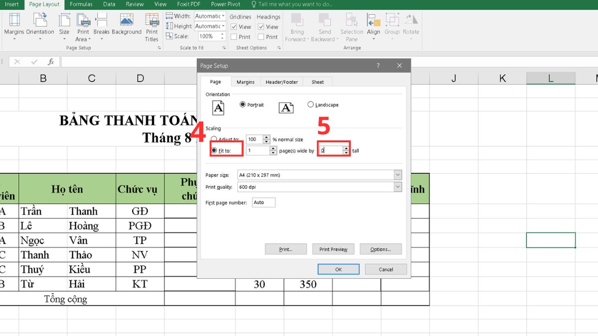 Cách khắc phục lỗi file Excel bị chia thành nhiều trang phần 4 bước 2