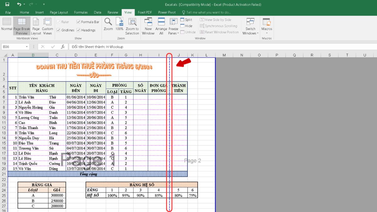 Cách khắc phục lỗi file Excel bị chia thành nhiều trang phần 1 bước 3