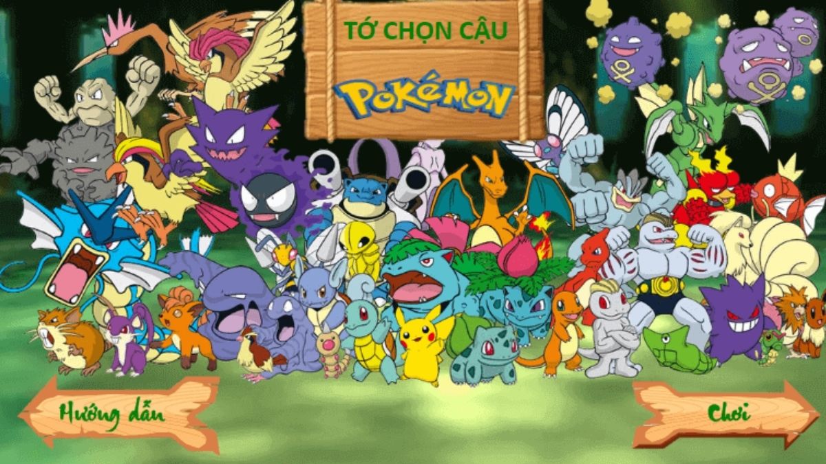 mẫu game chơi trò pokemon trên Powerpoint 