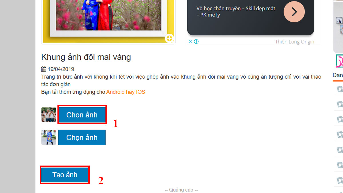 Ghép ảnh Tết online bằng khunganhonline.com bước 4