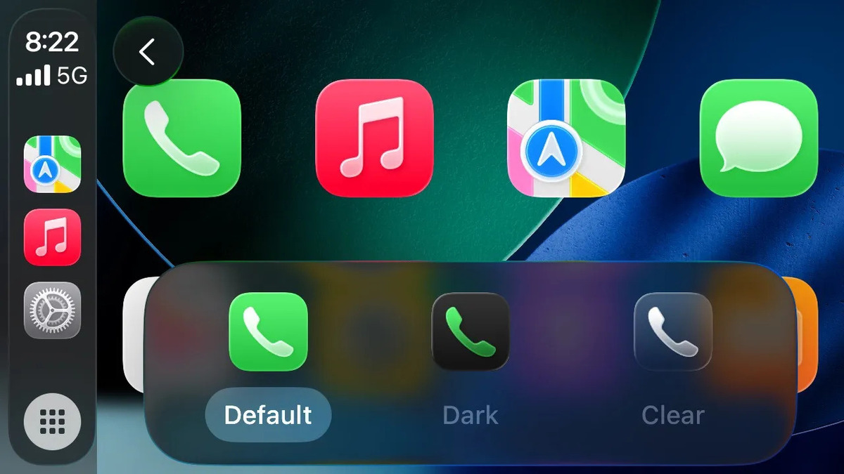 Thiết kế Liquid Glass mới trên Apple CarPlay