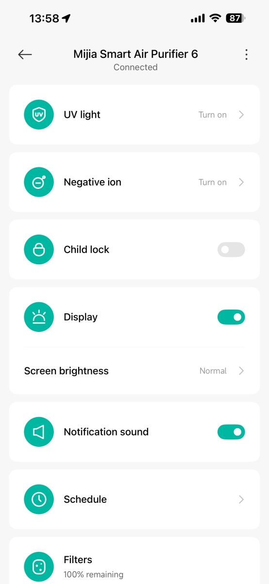 Tùy chỉnh mọi chế độ thông qua Xiaomi Home