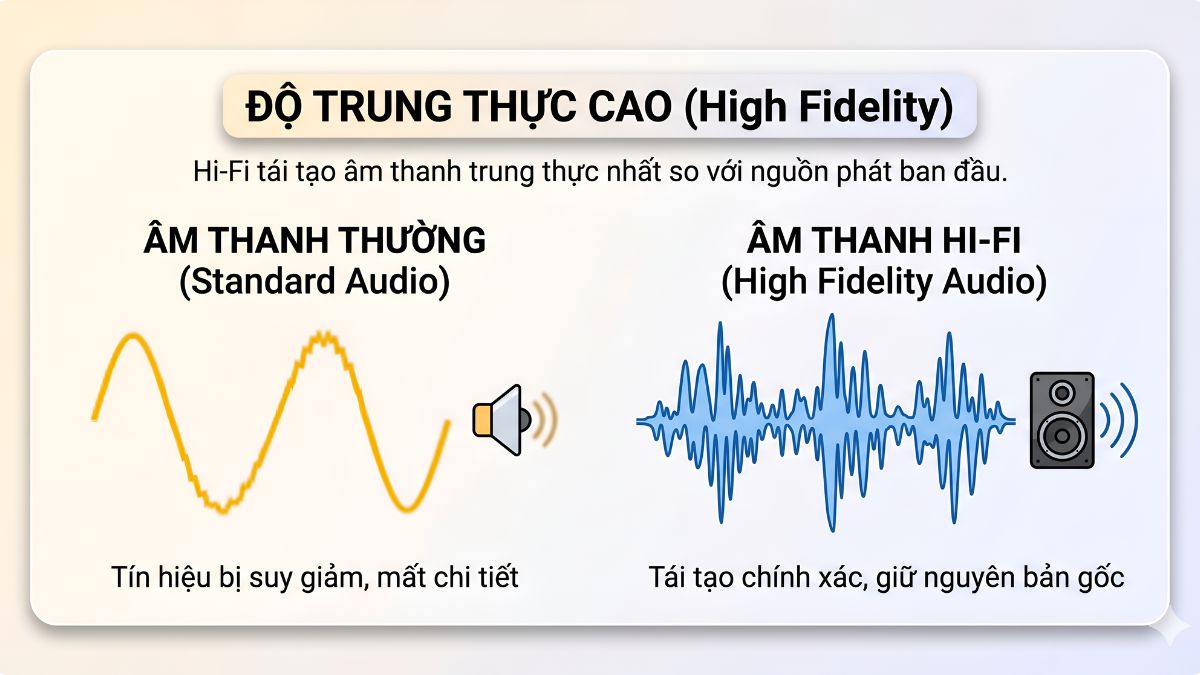 đặc điểm của âm thanh hifi là gì - độ trung thực cao