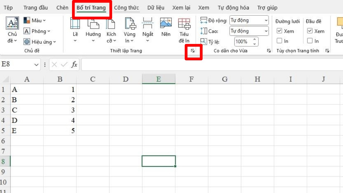 Đánh số trang trong Excel theo ý muốn - bước 1