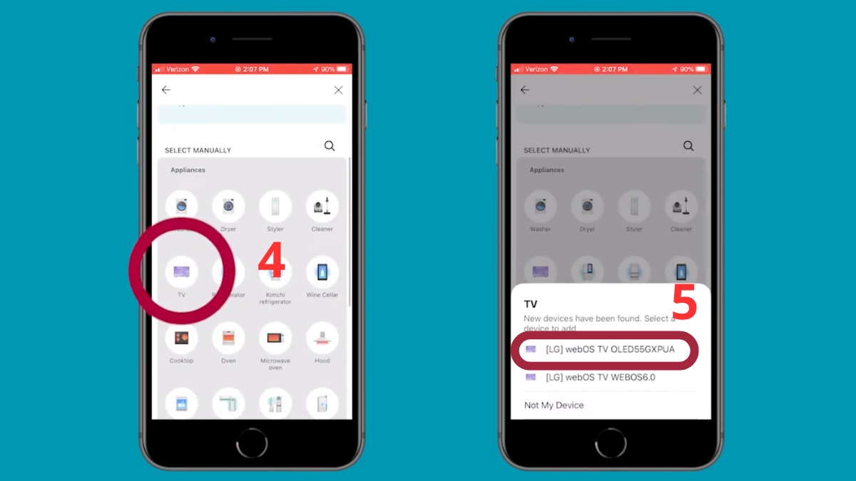 Cách kết nối LG ThinQ với tivi LG bước 2