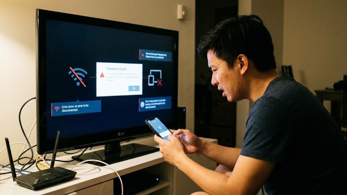 Lỗi thường gặp khi điều khiển tivi LG bằng điện thoại