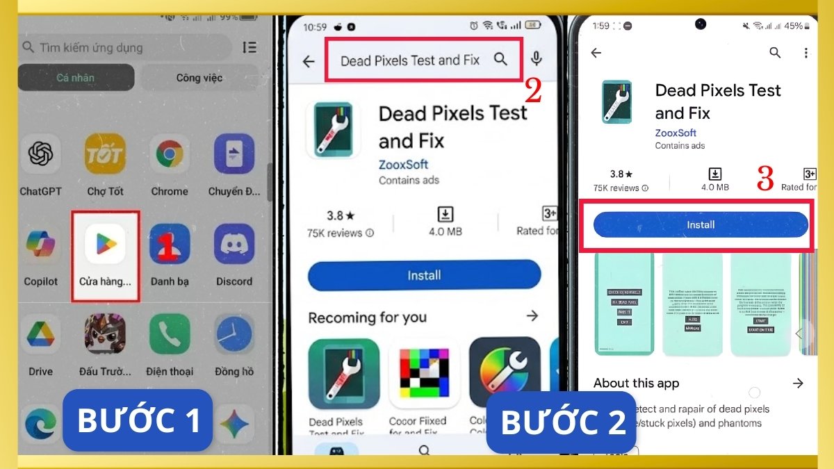 Cách kiểm tra điểm chết màn hình bằng dùng website và phần mềm chuyên dụng cách 2 bước 1