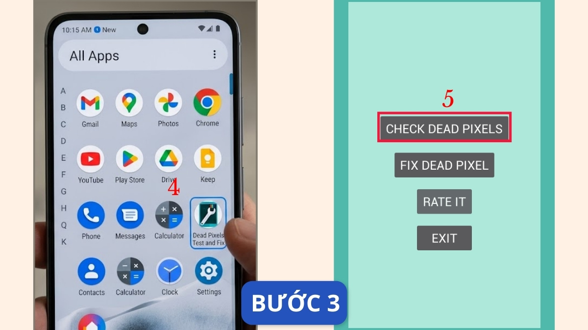 Cách kiểm tra điểm chết màn hình bằng dùng website và phần mềm chuyên dụng cách 2 bước 3