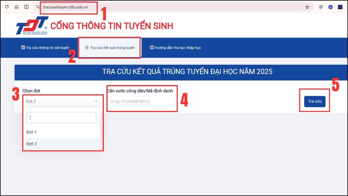 Tra cứu trực tuyến trên website trường
