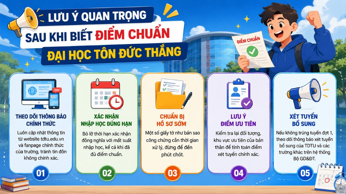 Lưu ý quan trọng sau khi biết điểm chuẩn Đại học Tôn Đức Thắng