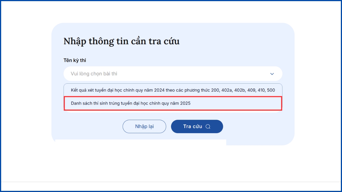 Tra cứu trực tuyến trên website trường bước 2