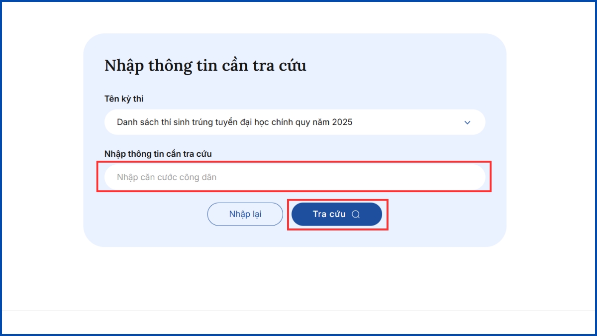 Tra cứu trực tuyến trên website trường bước 3