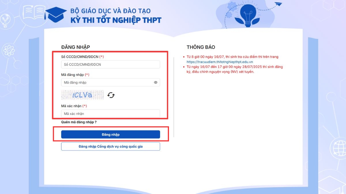 Hướng dẫn các bước xác nhận nhập học đại học Thương Mại bước 1