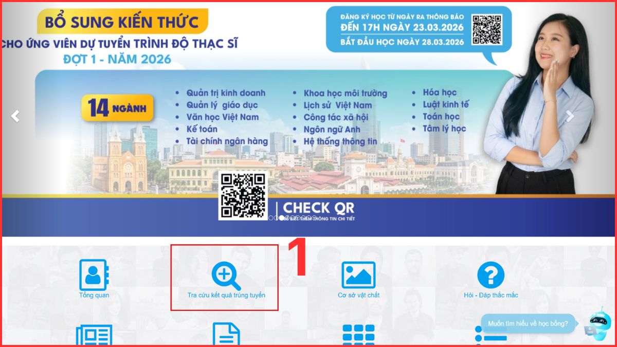 Hướng dẫn tra cứu kết quả trúng tuyển Đại học Thủ Dầu Một bước 1
