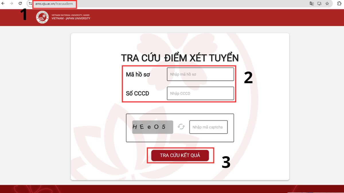 Tra cứu trực tuyến trên website trường