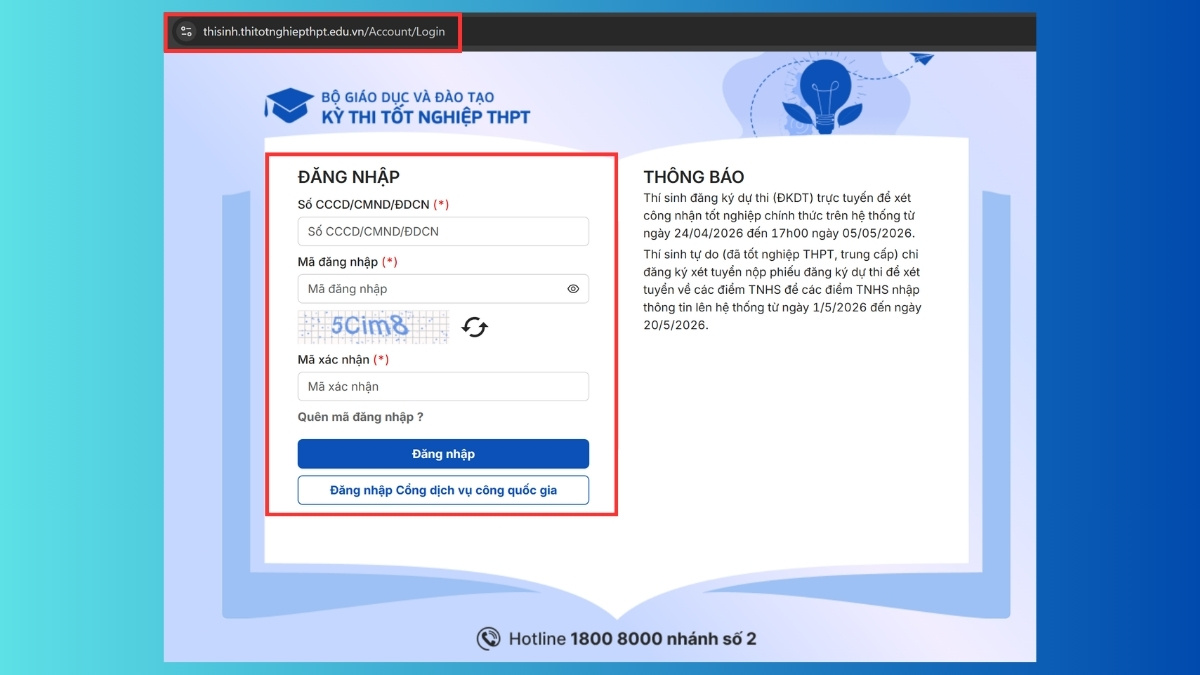 Xem danh sách trúng tuyển trên Hệ thống chung của Bộ GD&ĐT bước 2