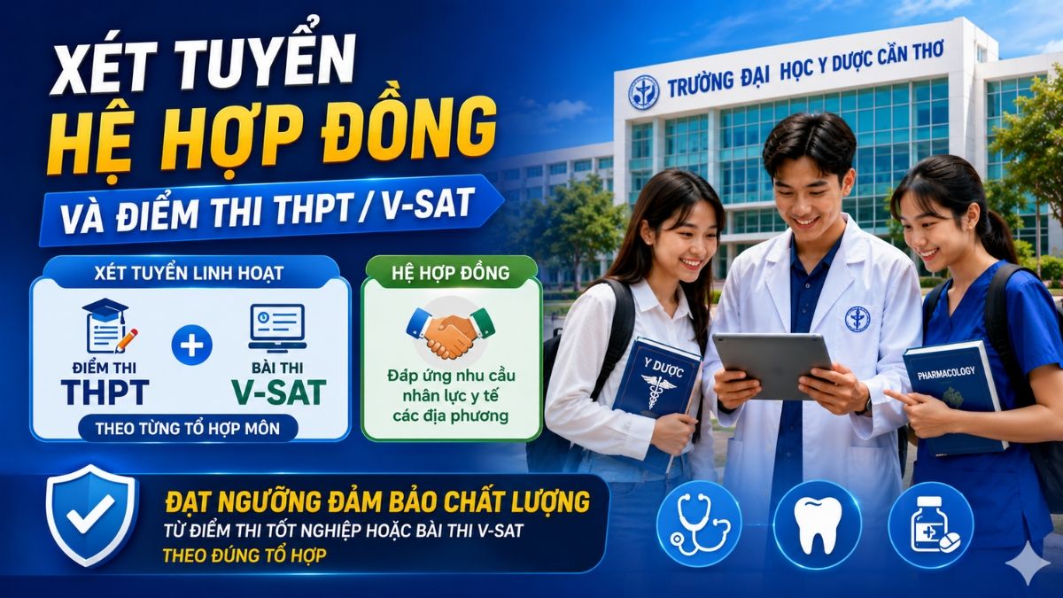 Xét tuyển hệ hợp đồng và điểm thi THPT/V-SAT theo tổ hợp