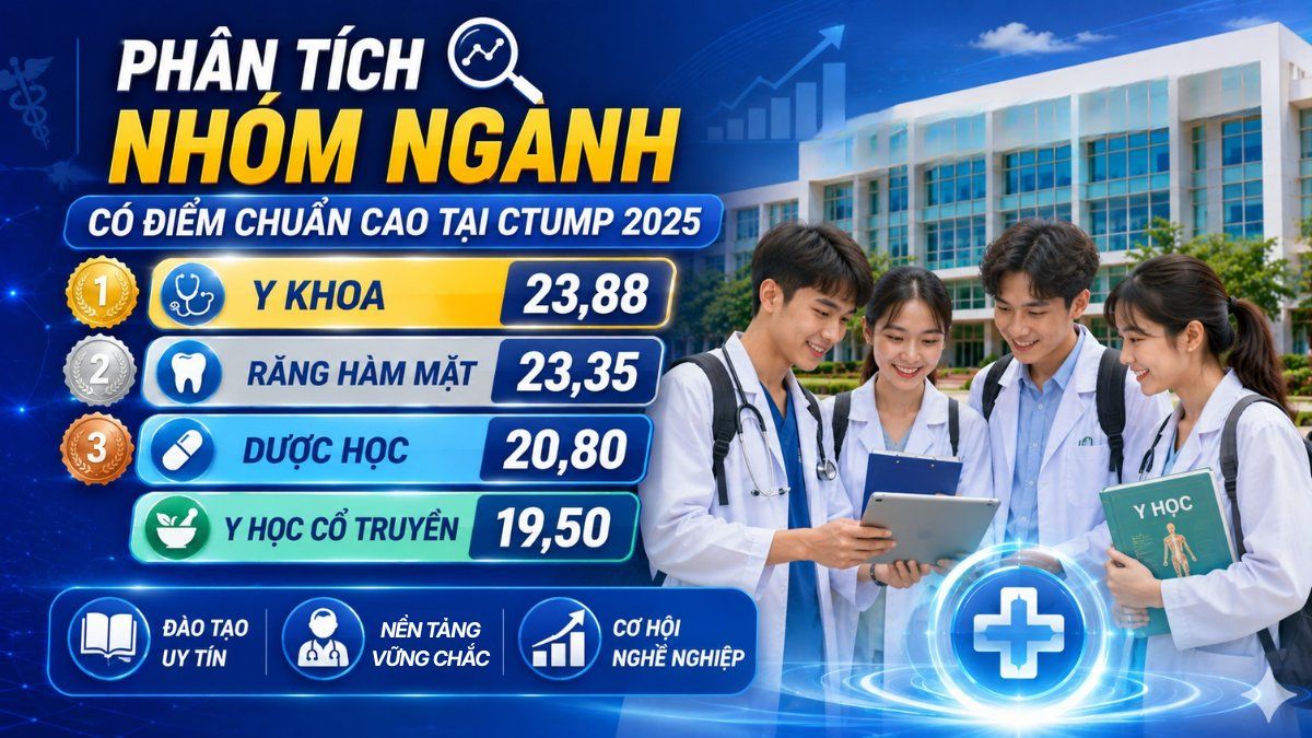 Phân tích nhóm ngành có điểm chuẩn cao tại CTUMP 2025