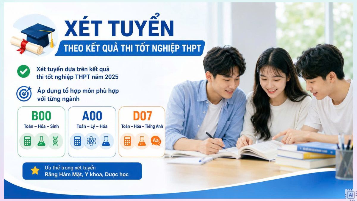 Xét tuyển theo kết quả thi tốt nghiệp THPT