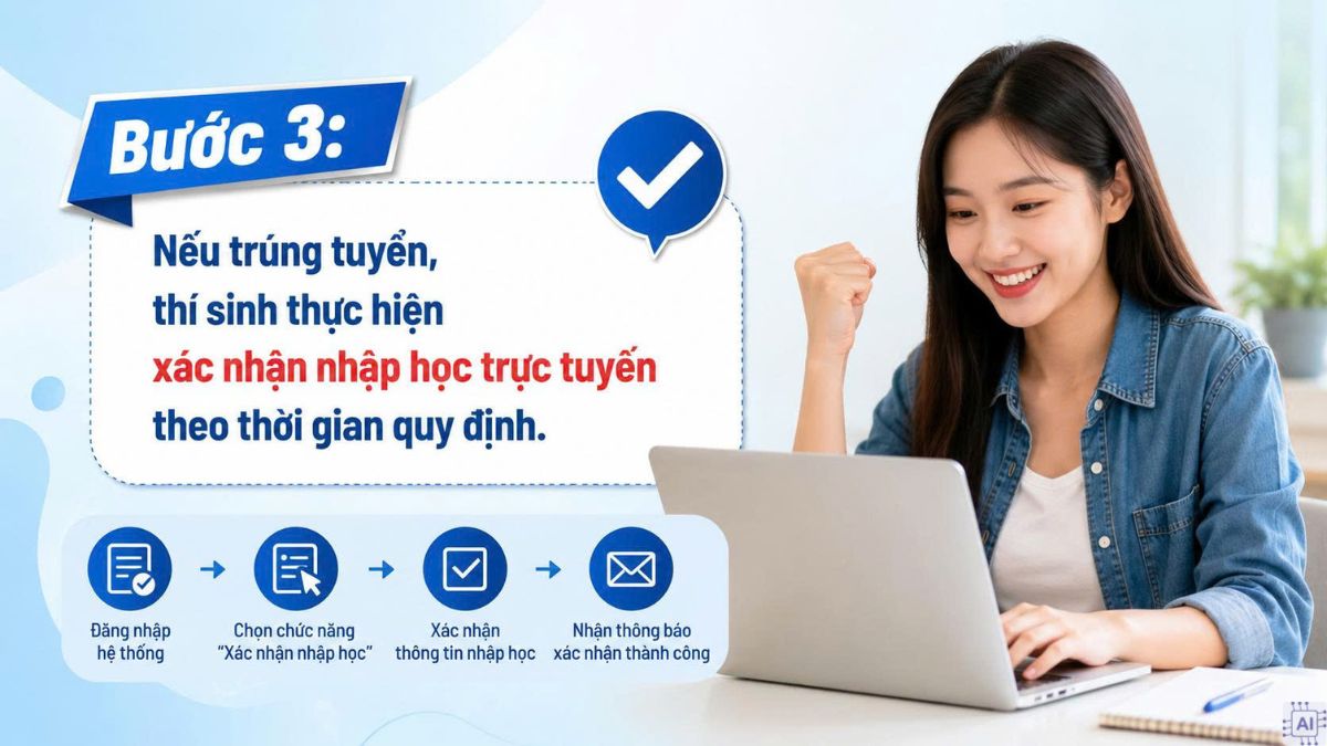 Xem danh sách trúng tuyển trên Hệ thống chung của Bộ GD&ĐT bước 3