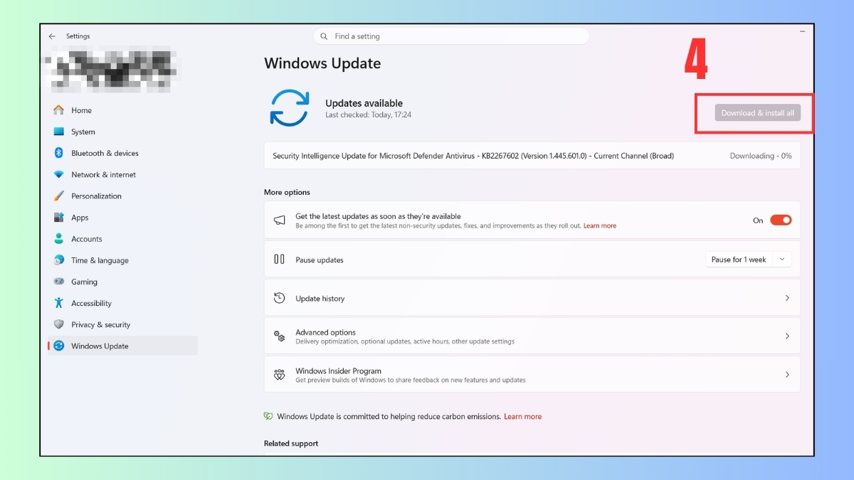 Kiểm tra cập nhật Windows bước 4