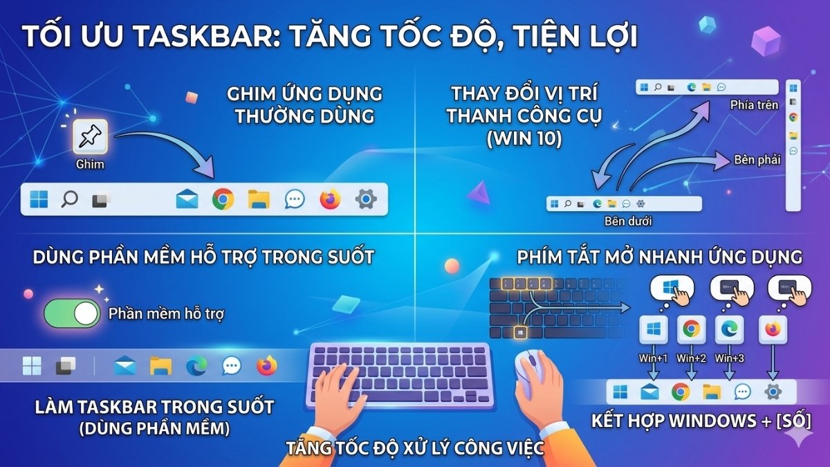 Mẹo tùy chỉnh Taskbar giúp trải nghiệm máy tính tốt hơn