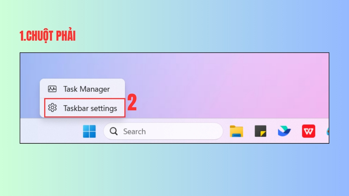 Cách bật, tắt ẩn thanh Taskbar trên Windows 11 bước 2