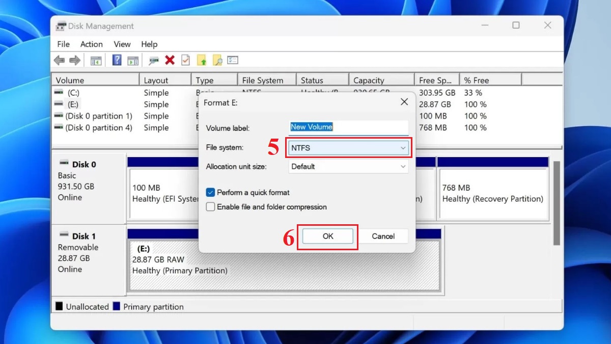 sửa lỗi ổ cứng bị RAW bằng chuyển RAW sang NTFS bước 4
