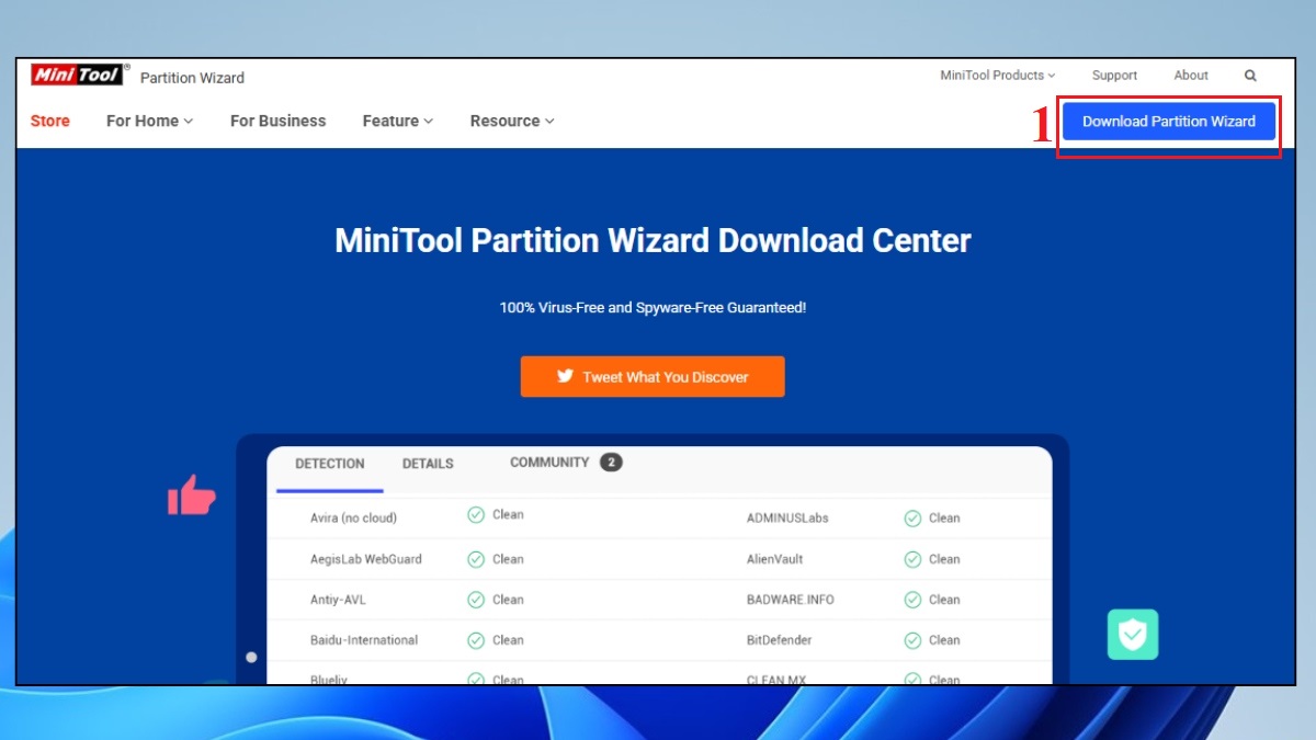 sửa lỗi ổ cứng bị RAW bằng minitool partition wizard bước 1