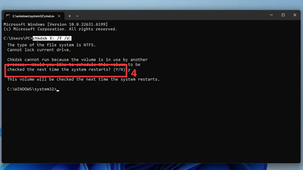 sửa lỗi ổ cứng bị RAW bằng CMD bước 3