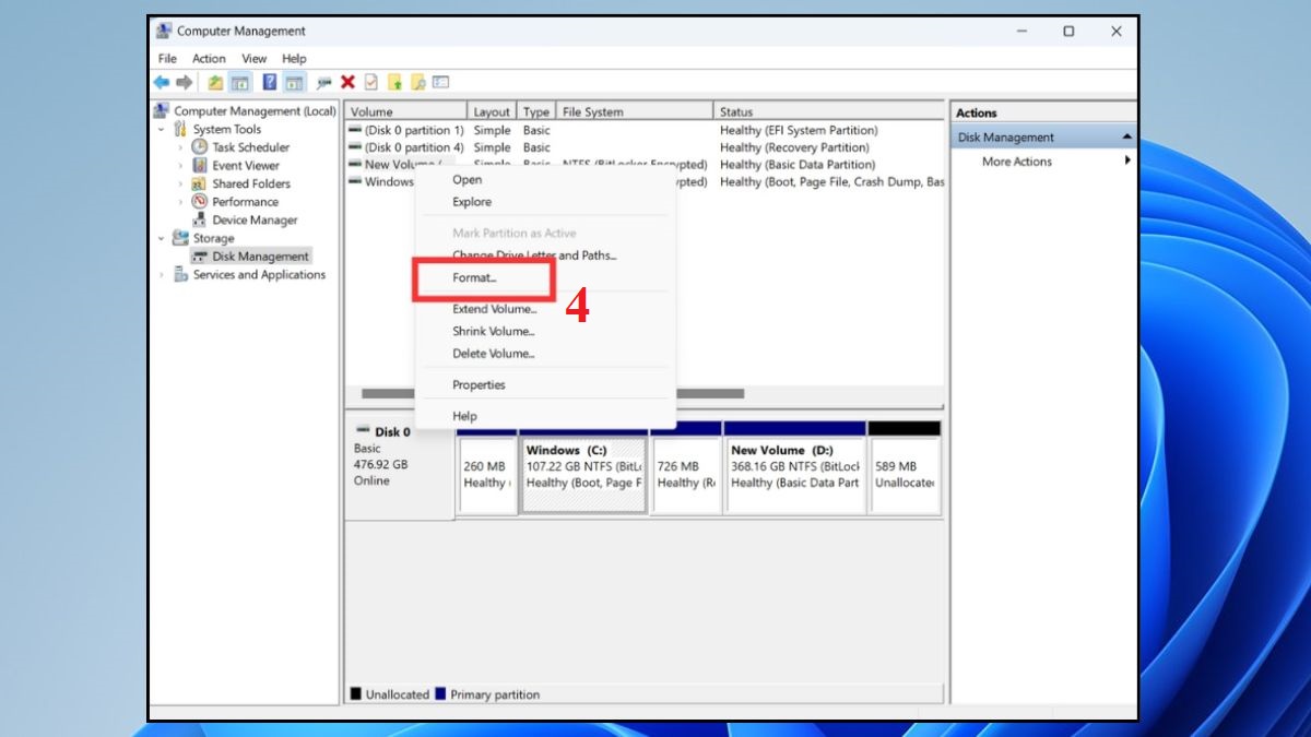 sửa lỗi ổ cứng bị RAW bằng chuyển RAW sang NTFS bước 3