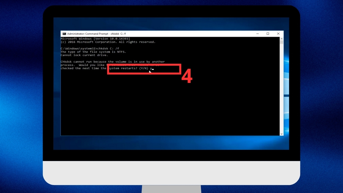 Ổ cứng có tiếng kêu lạch cạch phải làm sao? sử dụng CHKDSK bước 4