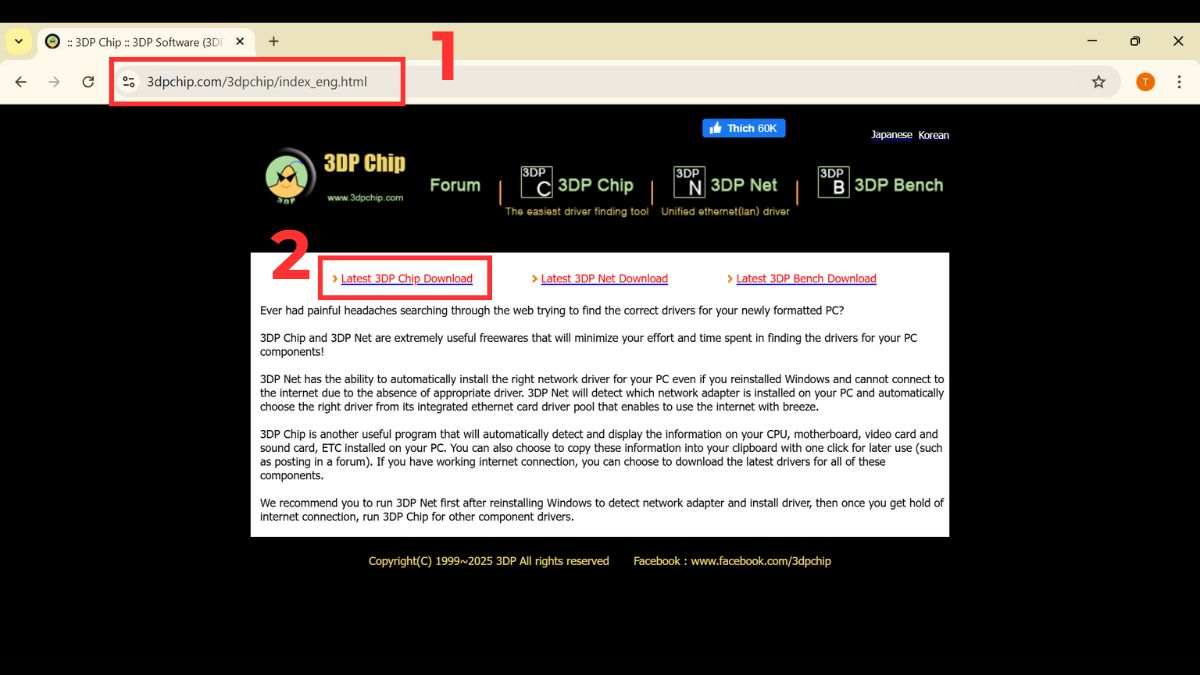 Cách tải 3DP Chip và cài đặt cho máy tính bước 1