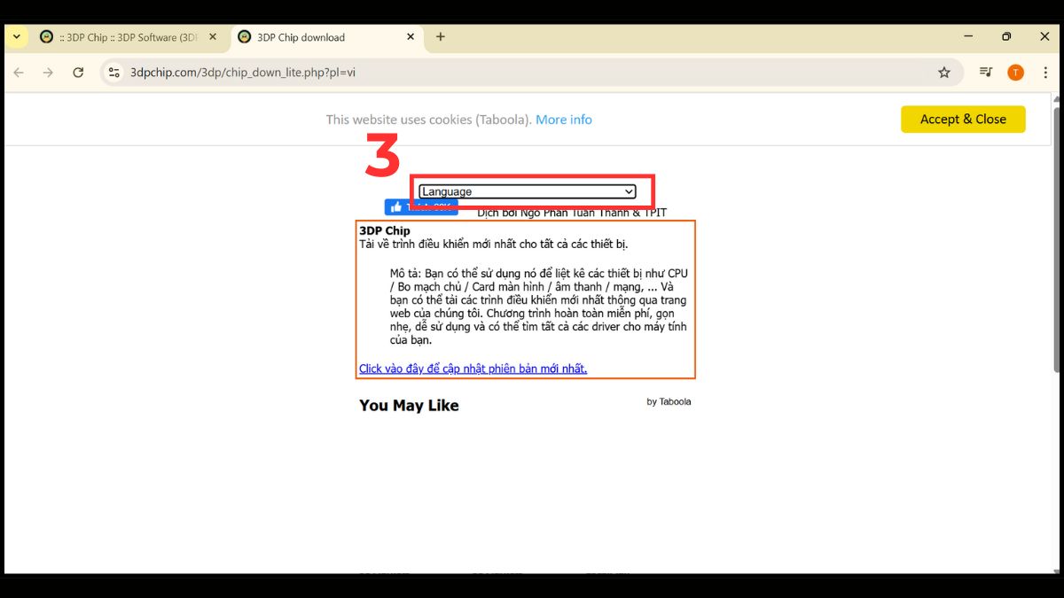 Cách tải 3DP Chip và cài đặt cho máy tính bước 2