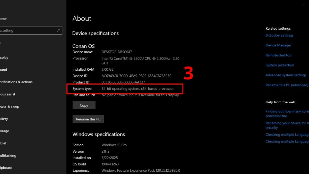 Cách kiểm tra máy tính là 32 bit hay 64 bit là gì trên windows bước 3