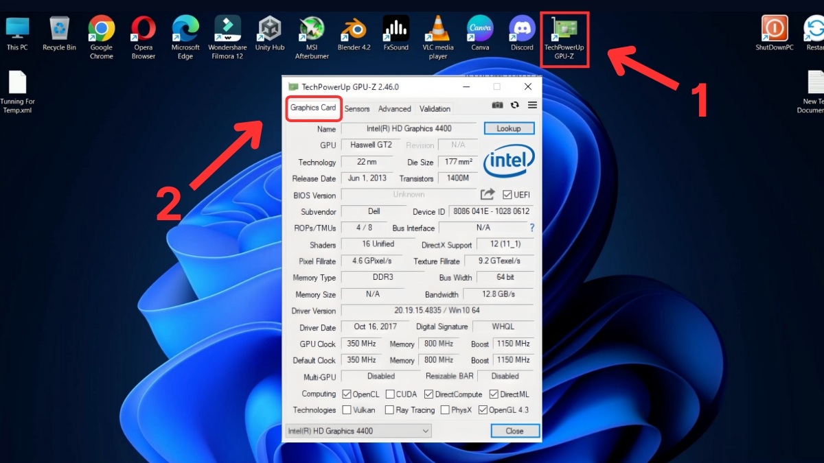 Cách kiểm tra card màn hình máy tính bằng GPU-Z - bước 1