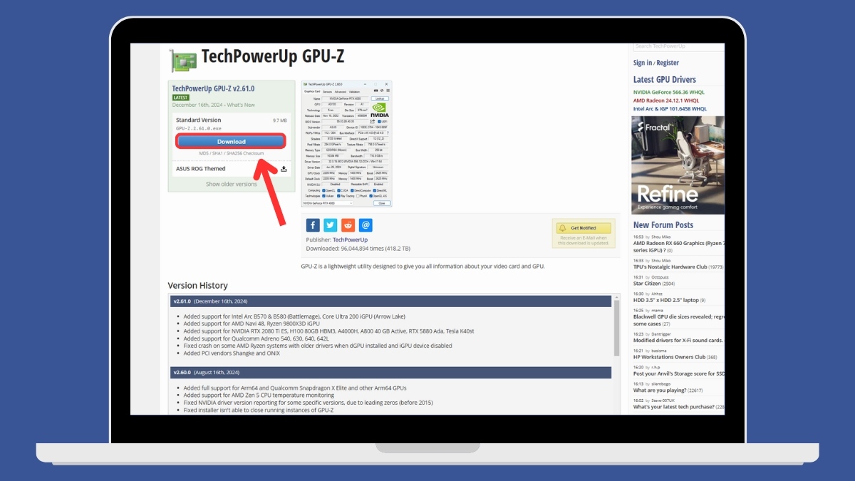 Hướng dẫn cách tải GPU-Z về máy - bước 1