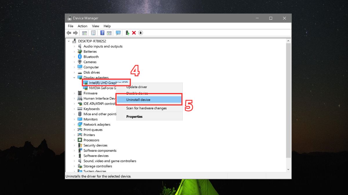 sửa lỗi Display Driver Stopped Responding And Has Recovered bằng cách cài đặt lại display driver bước 3