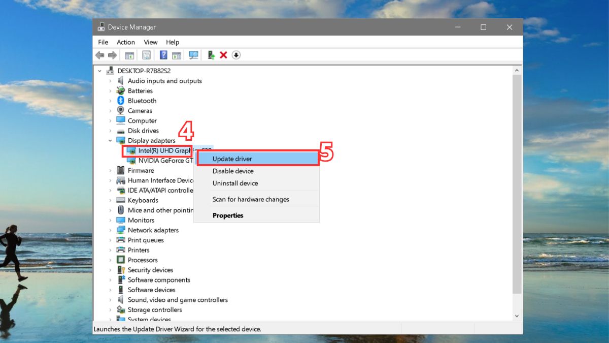 Cập nhật phiên bản driver card đồ họa mới nhất bước 3