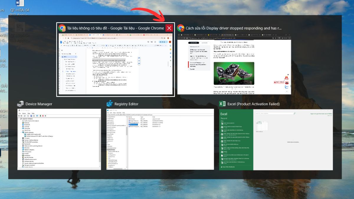 sửa lỗi Display Driver Stopped Responding And Has Recovered bằng đóng các ứng dụng không cần thiết