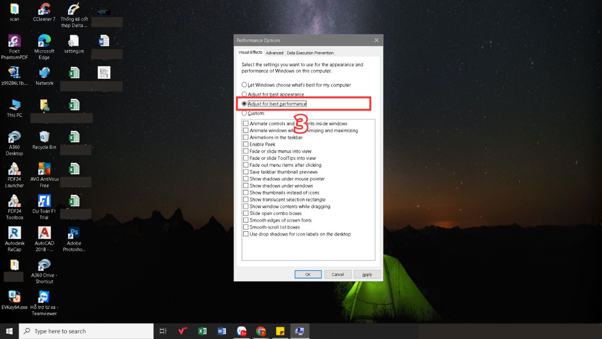 sửa lỗi Display Driver Stopped Responding And Has Recovered tắt hiệu ứng chuyển động bước 2
