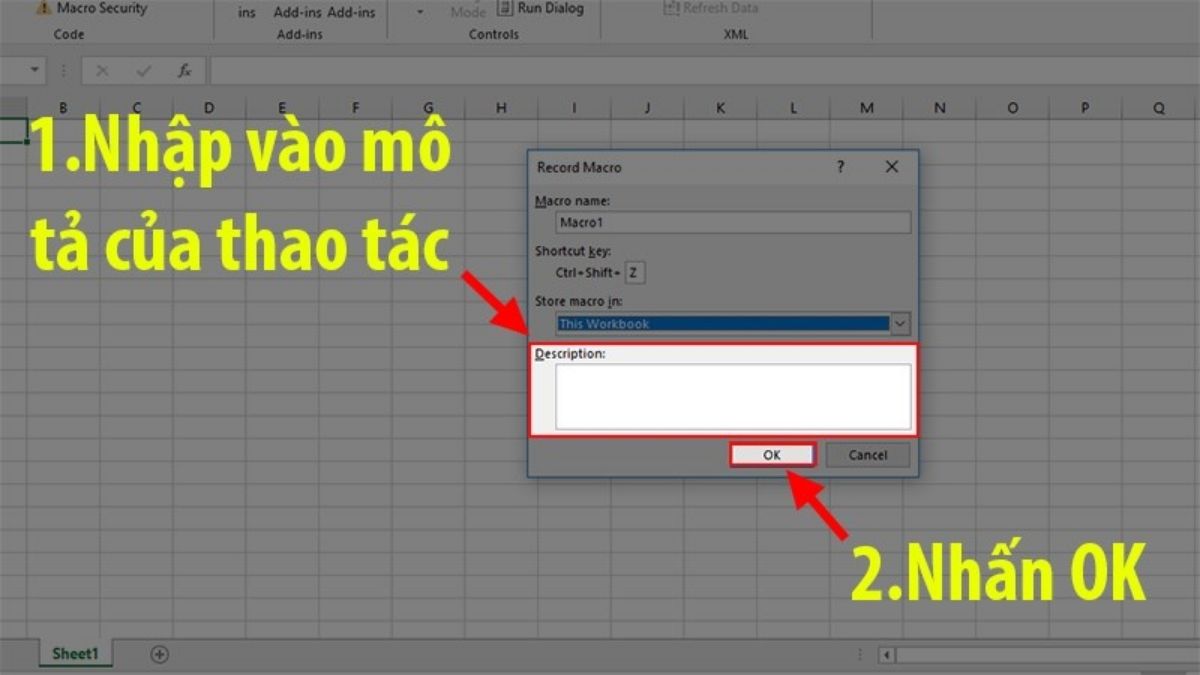 Các bước tạo một Macro là gì - bước 3