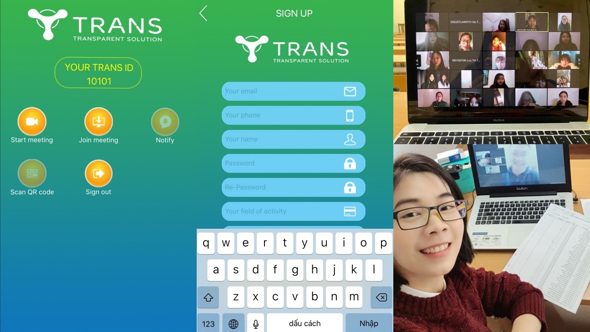 Các tính năng khi đang họp trực tuyến trên Trans