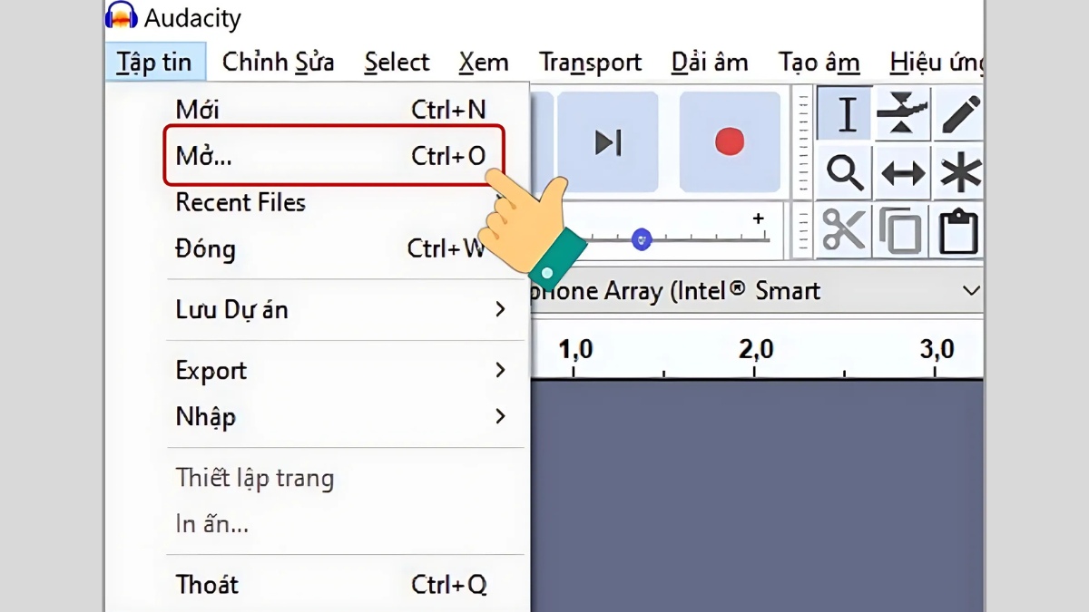 cách ghép nhạc của Audacity là gì - bước 1