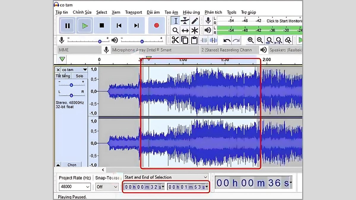 cách ghép nhạc của Audacity là gì - bước 2