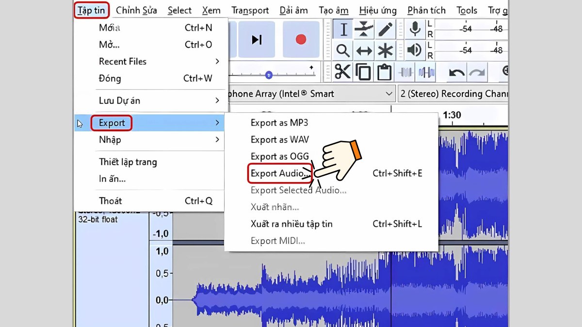cách ghép nhạc của Audacity là gì - bước 5