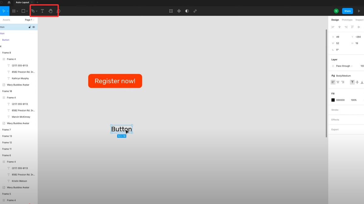 Cách tạo Auto Layout Figma - bước 1