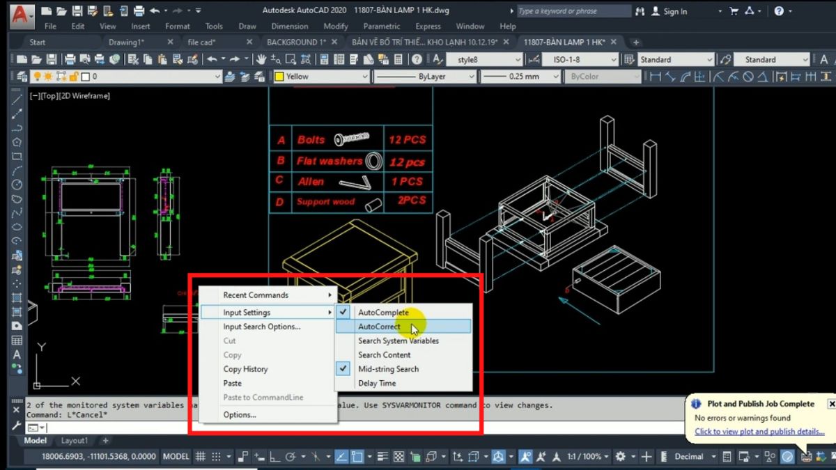 cách bật gợi ý lệnh trong cad - bước 4